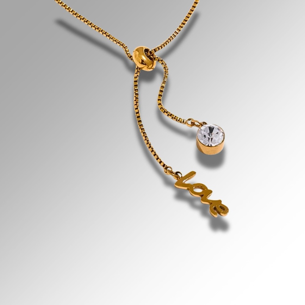 Stainless Steel, Real Gold Plated
Love Glow Lariat Necklacee